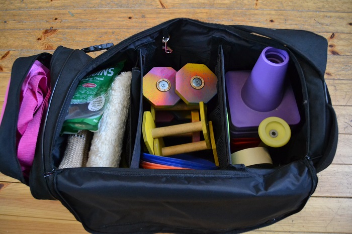 ProPakki on aikamoinen tilaihme, johon mahtuu runsaasti koiratreenitavaraa. Koiratreenikassi.